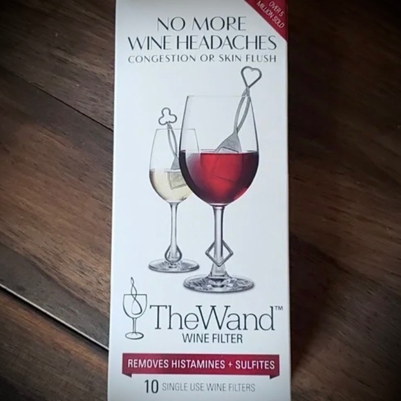 New PureWine Wand Purifier Filter Sticks Sip Swirl Plus Charms Box of 10 Red - Picture 1 of 6